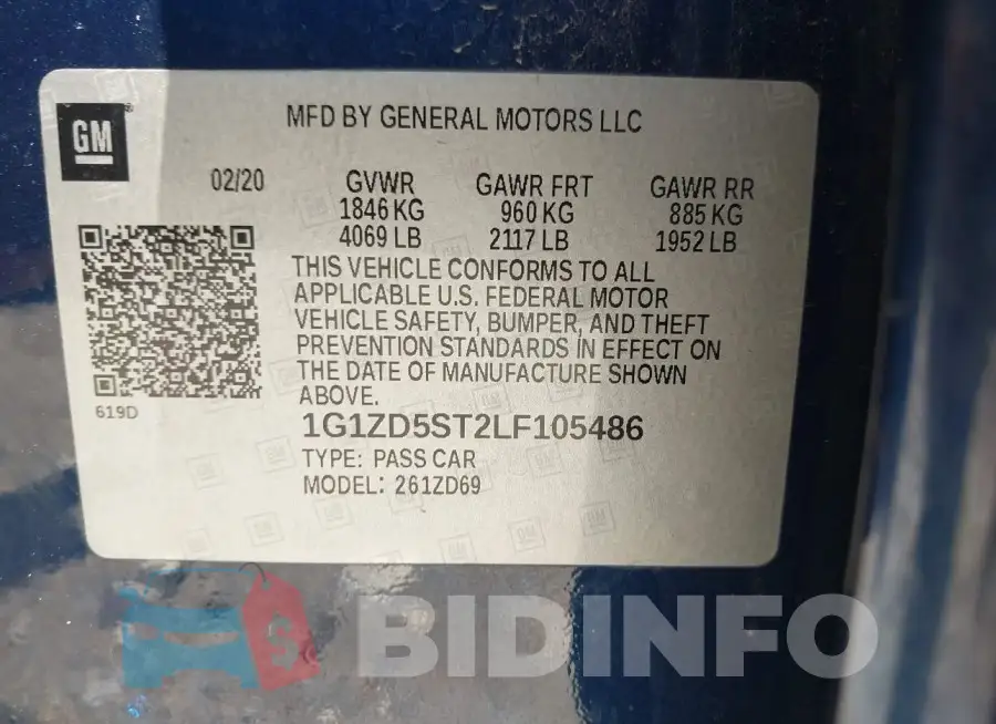 1G1ZD5ST2LF105486 Photo# 9