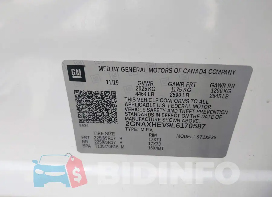 2GNAXHEV9L6170587 Photo# 9