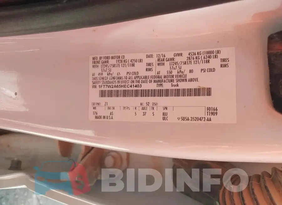 1FT7W2A65HEC41403 Photo# 9