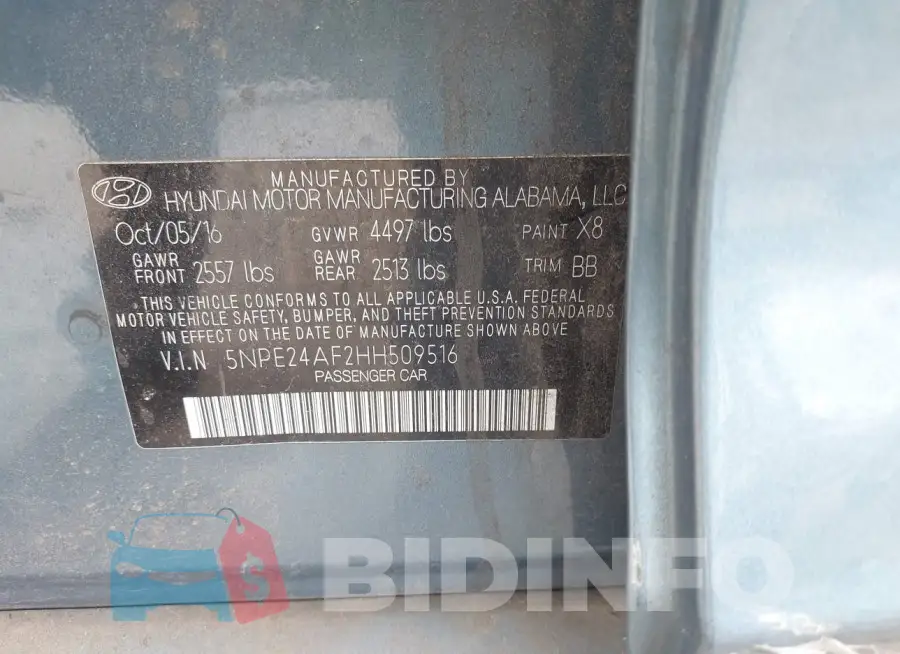 5NPE24AF2HH509516 Photo# 9