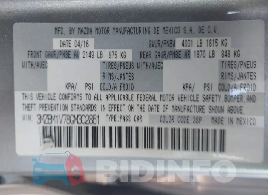 3MZBM1V78GM302861 Photo# 9
