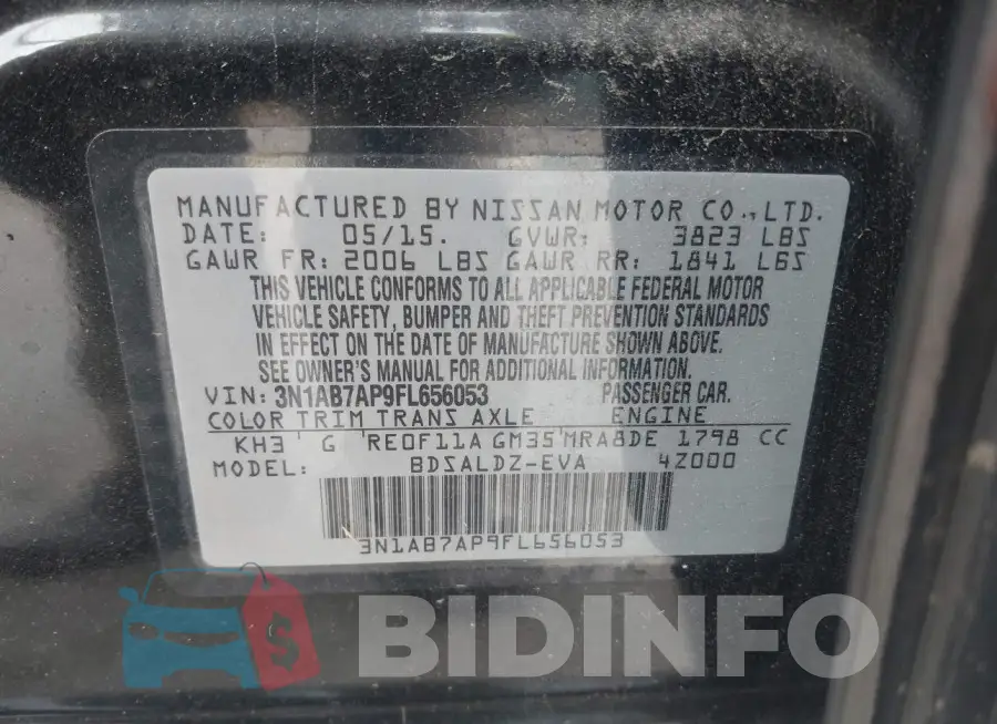 3N1AB7AP9FL656053 Photo# 9