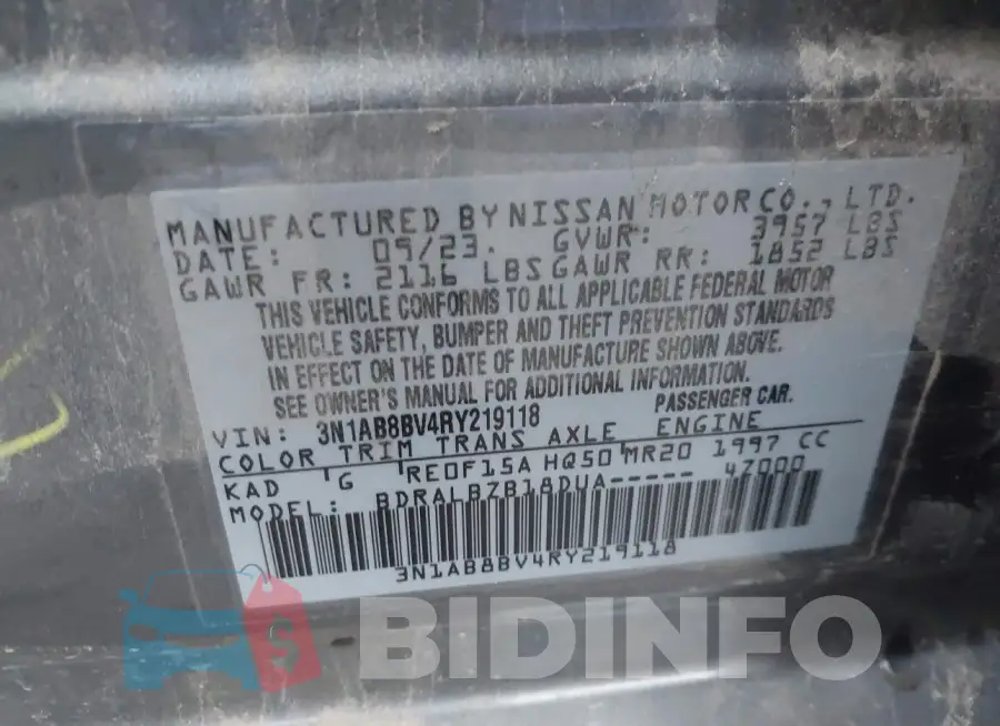3N1AB8BV4RY219118 Photo# 9