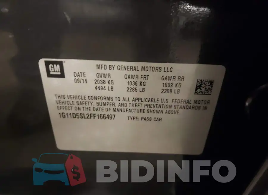 1G11D5SL2FF166497 Photo# 9