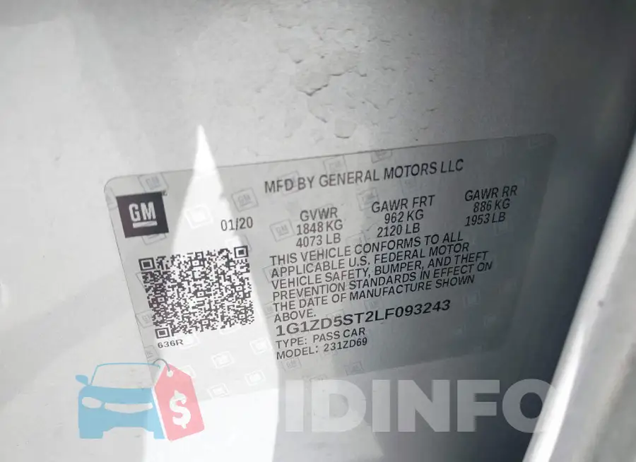 1G1ZD5ST2LF093243 Photo# 9