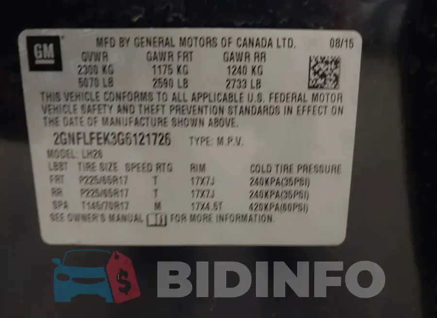 2GNFLFEK3G6121726 Photo# 9