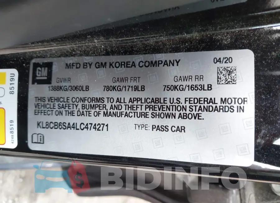 KL8CB6SA4LC474271 Photo# 9