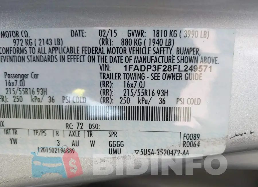 1FADP3F28FL249571 Photo# 9