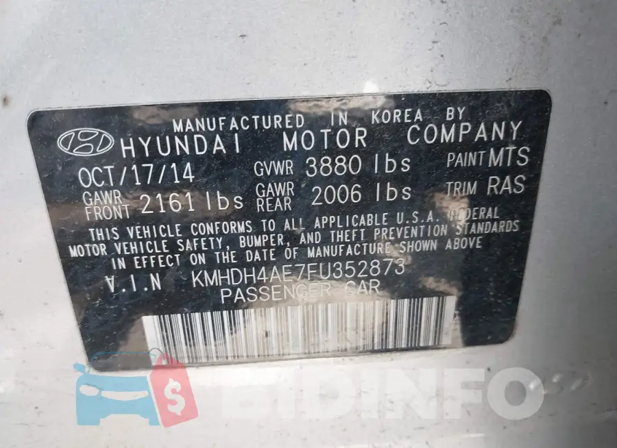 KMHDH4AE7FU352873 Photo# 9