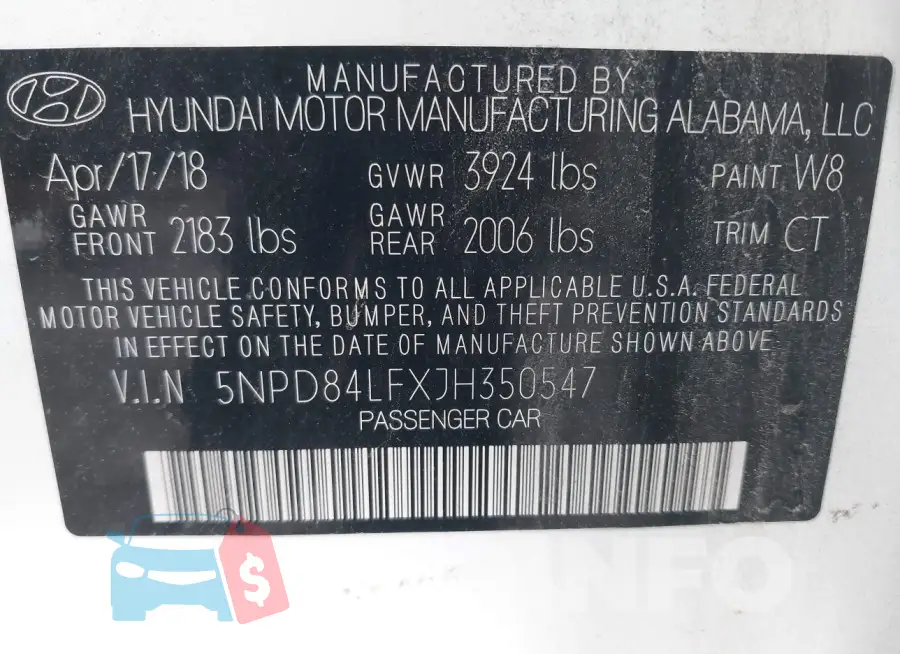 5NPD84LFXJH350547 Photo# 9