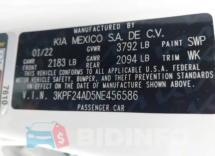 3KPF24AD5NE456586 Photo# 9