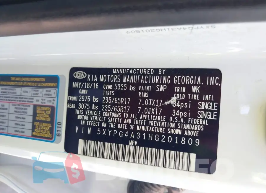 5XYPG4A31HG201809 Photo# 9