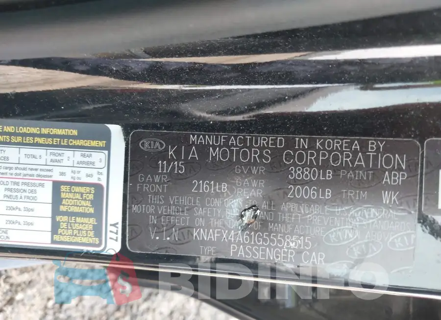 KNAFX4A61G5558515 Photo# 9