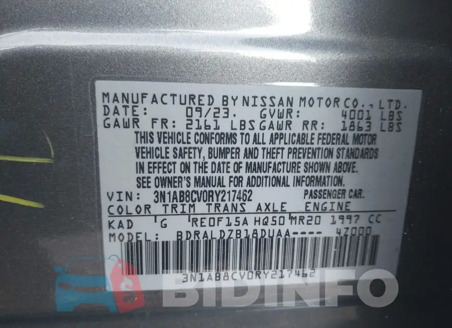 3N1AB8CV0RY217462 Photo# 9