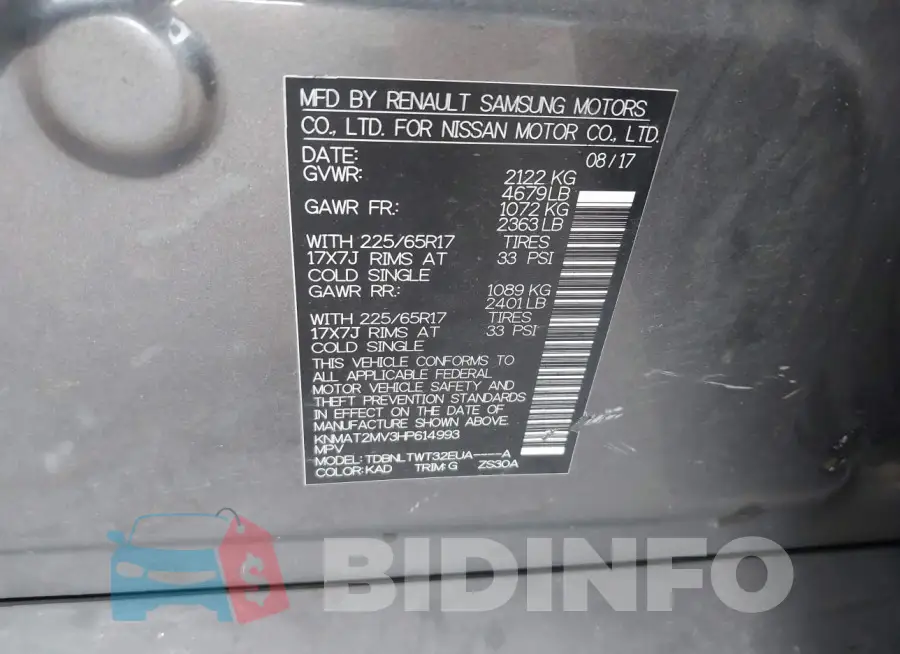 KNMAT2MV3HP614993 Photo# 9
