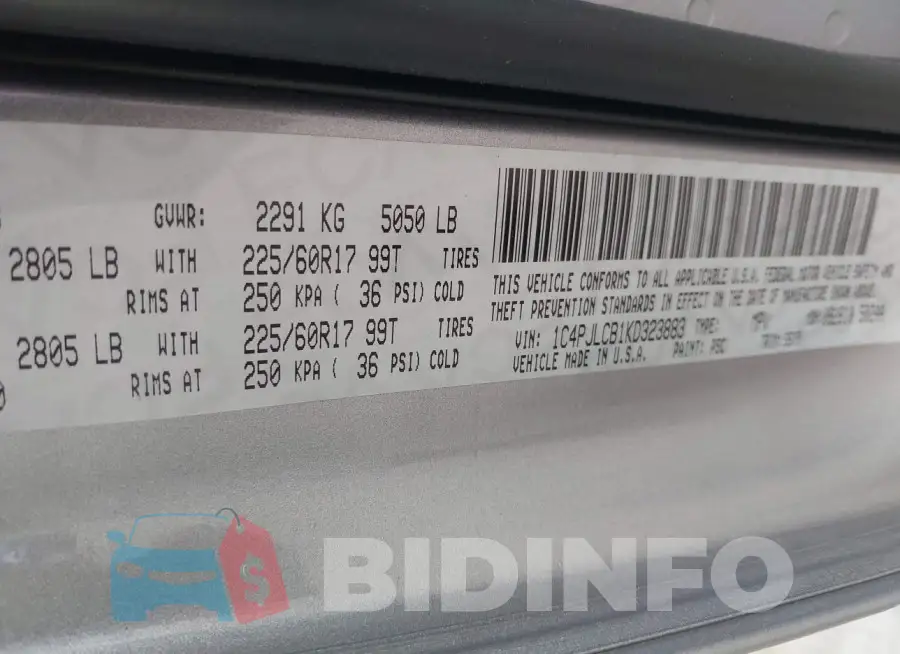 1C4PJLCB1KD323883 Photo# 9