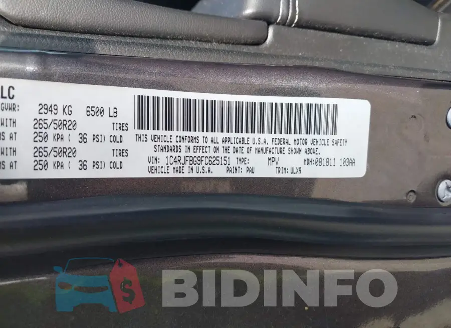 1C4RJFBG9FC625151 Photo# 9