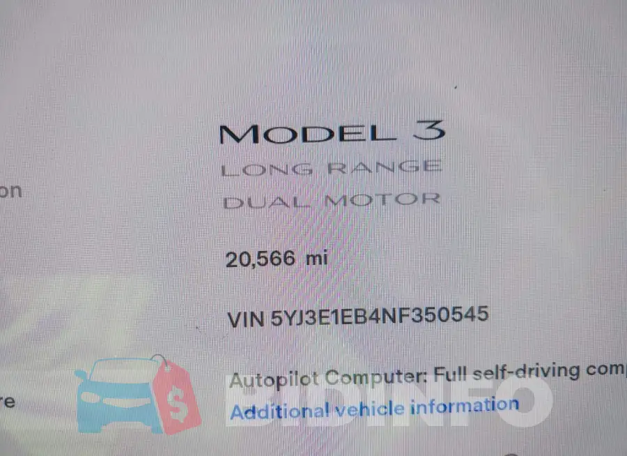 5YJ3E1EB4NF350545 Photo# 7