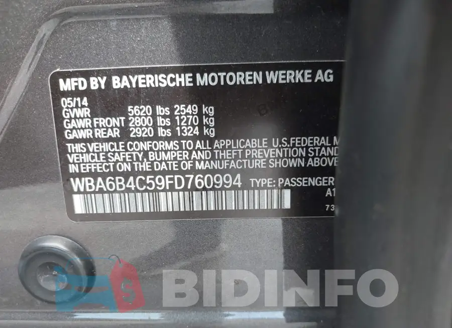 WBA6B4C59FD760994 Photo# 9