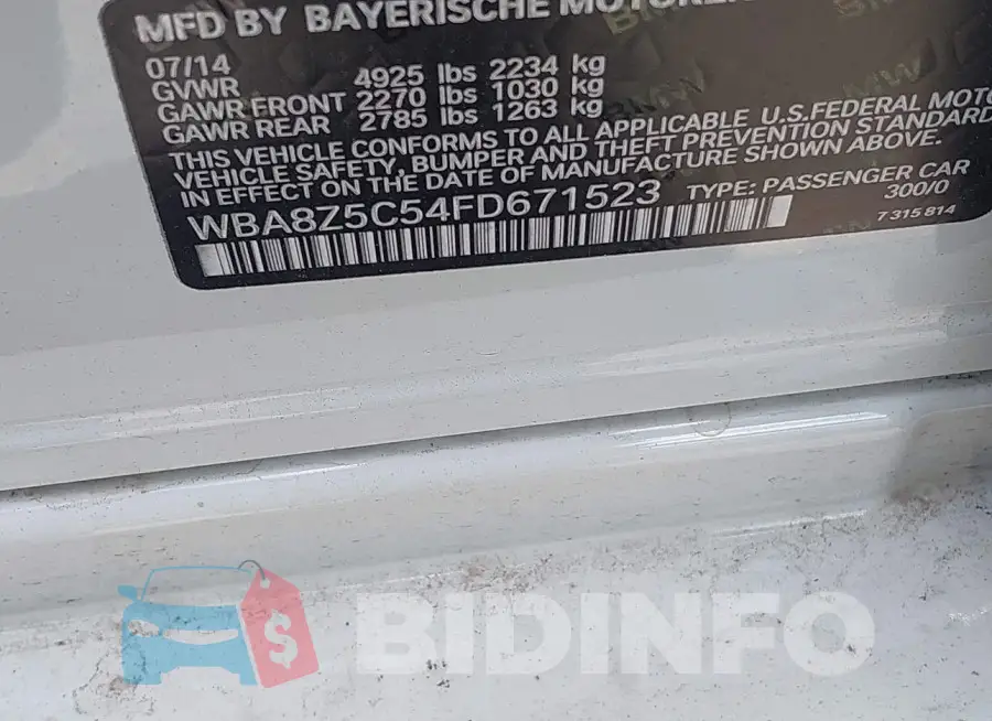 WBA8Z5C54FD671523 Photo# 9