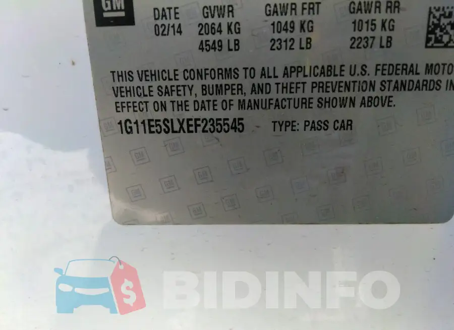 1G11E5SLXEF235545 Photo# 9