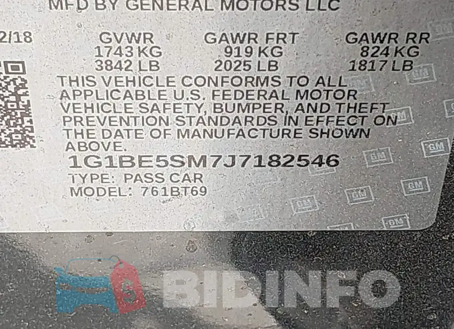 1G1BE5SM7J7182546 Photo# 9