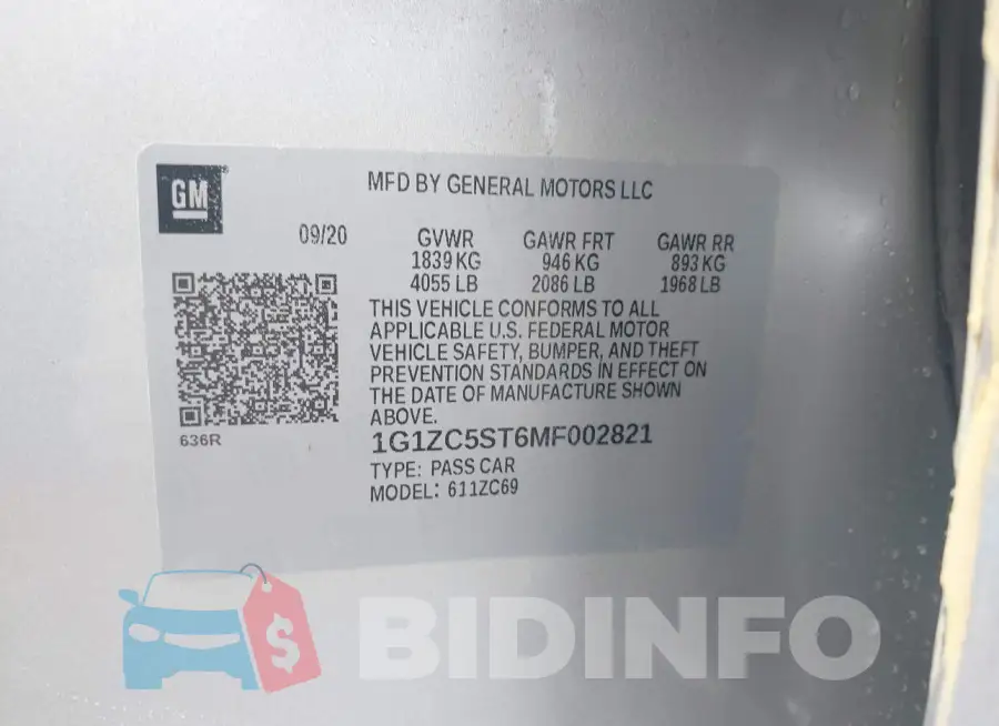 1G1ZC5ST6MF002821 Photo# 9