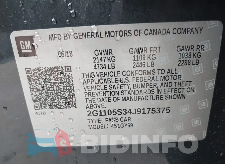 2G1105S34J9175375 Photo# 9