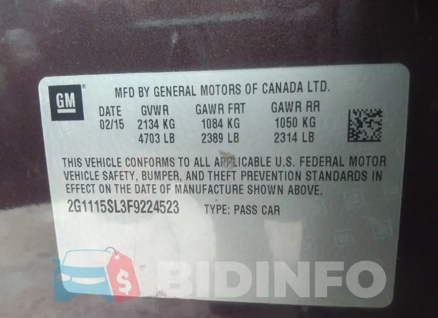 2G1115SL3F9224523 Photo# 9