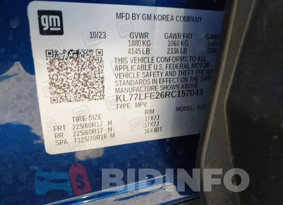 KL77LFE26RC157043 Photo# 9