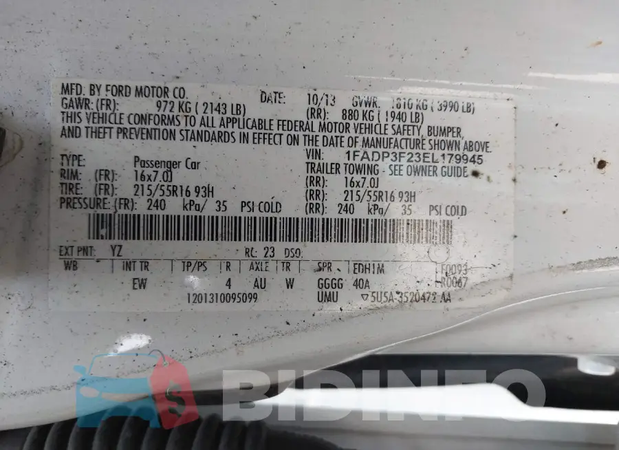 1FADP3F23EL179945 Photo# 9