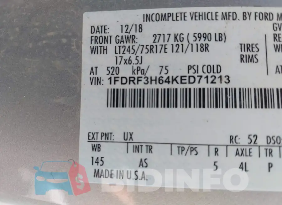 1FDRF3H64KED71213 Photo# 8