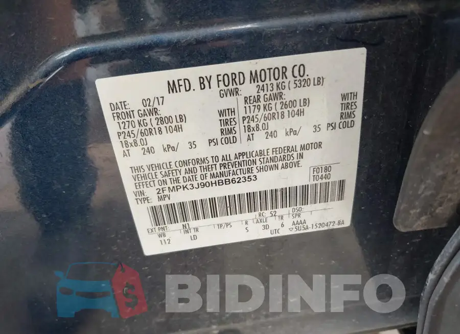 2FMPK3J90HBB62353 Photo# 9