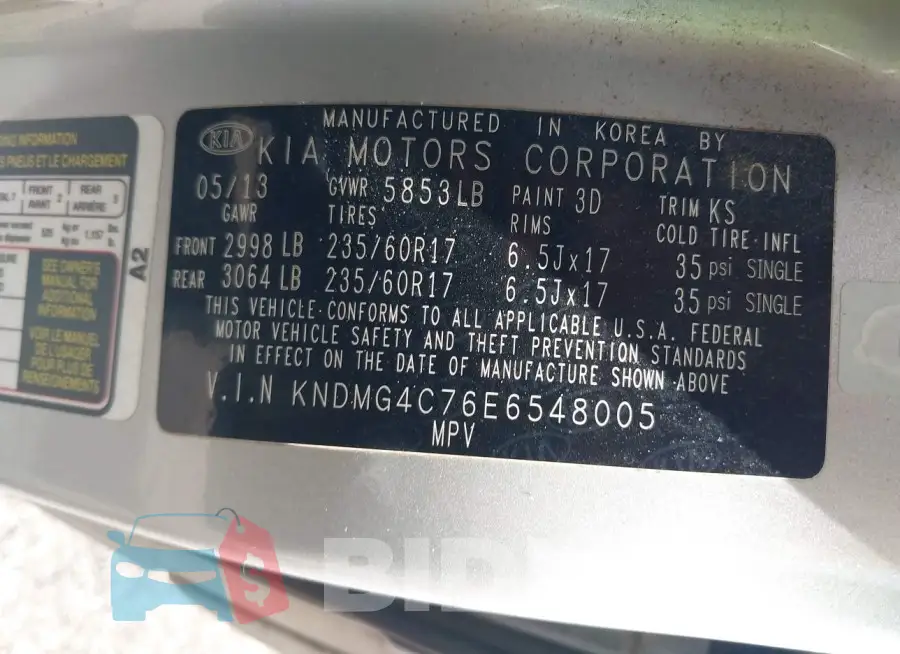 KNDMG4C76E6548005 Photo# 9