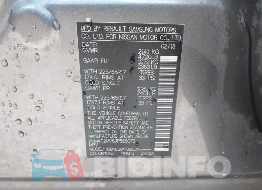 KNMAT2MV8JP566073 Photo# 9