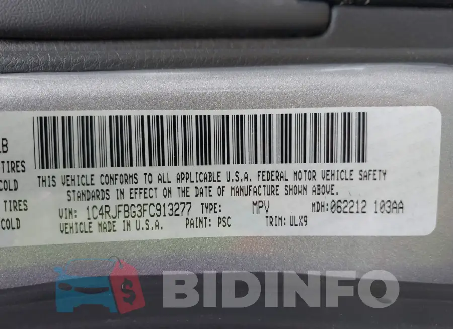1C4RJFBG3FC913277 Photo# 9