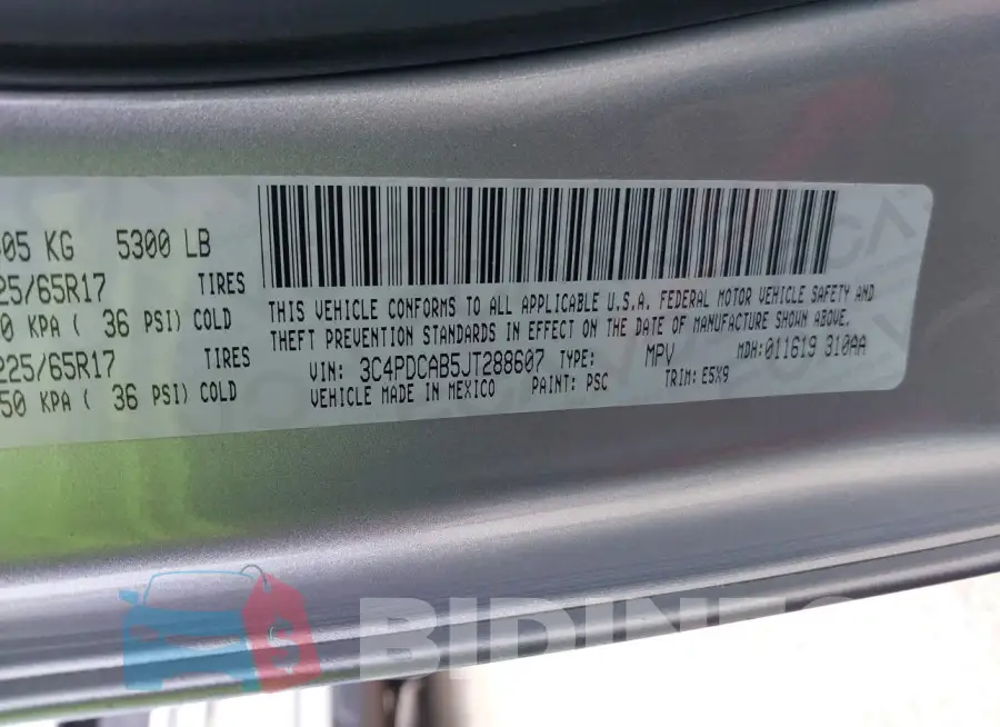 3C4PDCAB5JT288607 Photo# 9