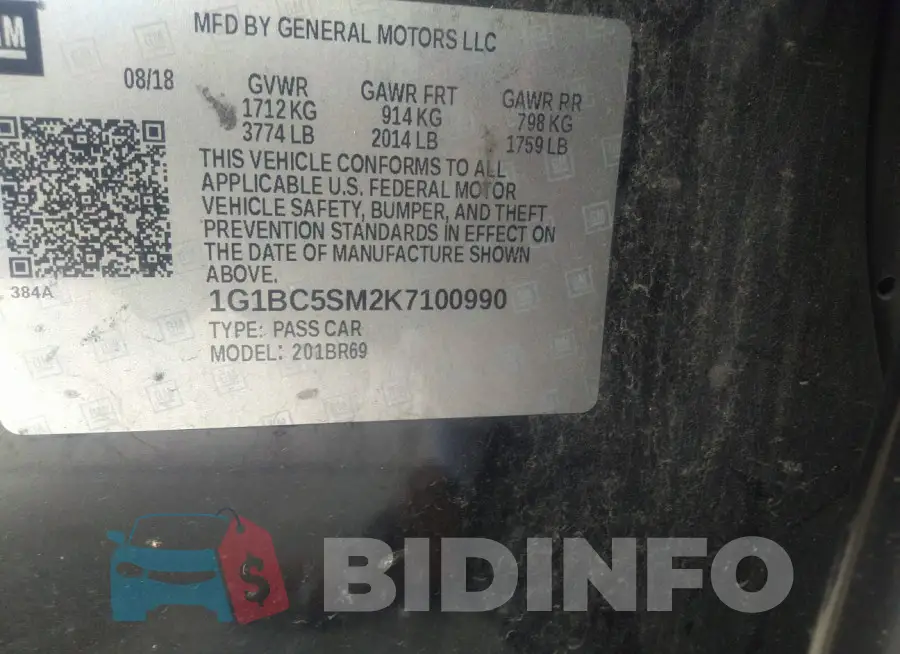 1G1BC5SM2K7100990 Photo# 9