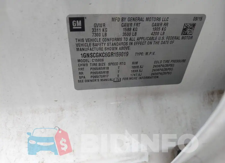1GNSCGKC6GR159019 Photo# 9