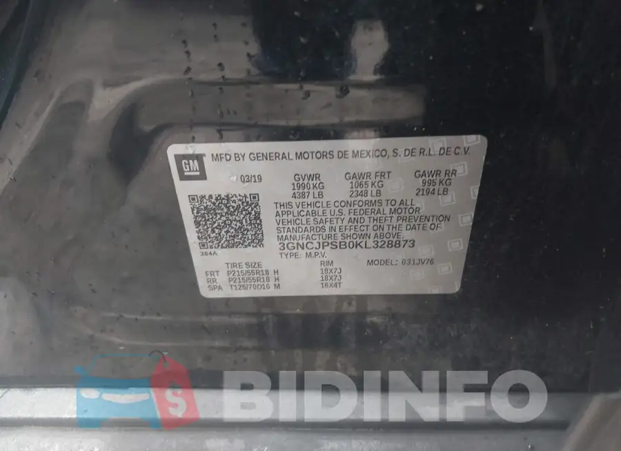 3GNCJPSB0KL328873 Photo# 9
