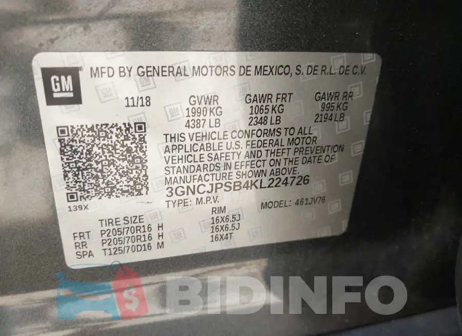 3GNCJPSB4KL224726 Photo# 9