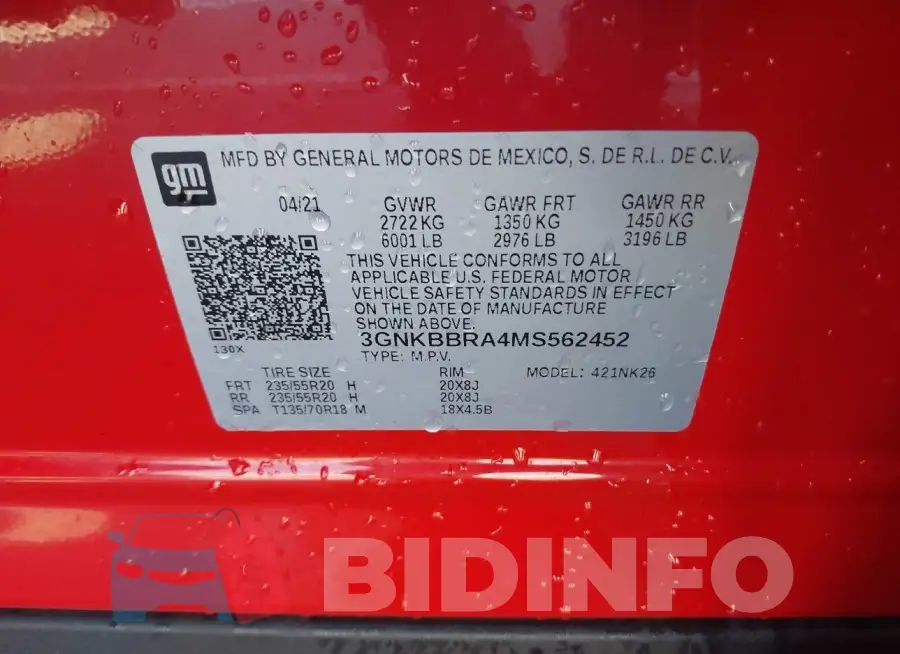 3GNKBBRA4MS562452 Photo# 9