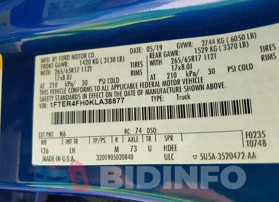 1FTER4FH0KLA38877 Photo# 9