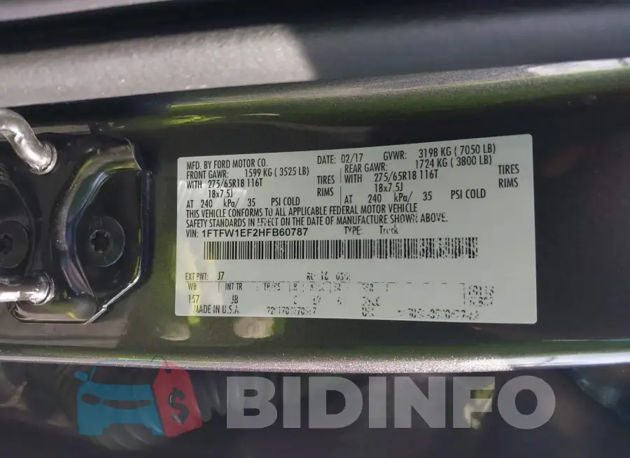 1FTFW1EF2HFB60787 Photo# 9