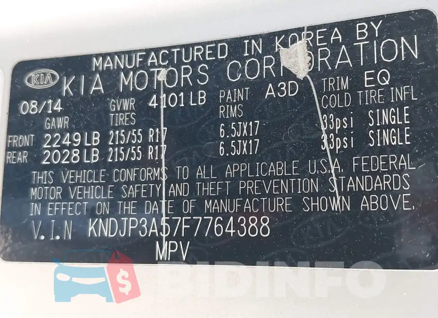 KNDJP3A57F7764388 Photo# 9
