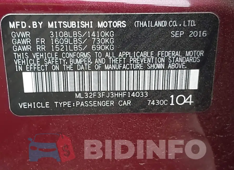 ML32F3FJ3HHF14033 Photo# 9