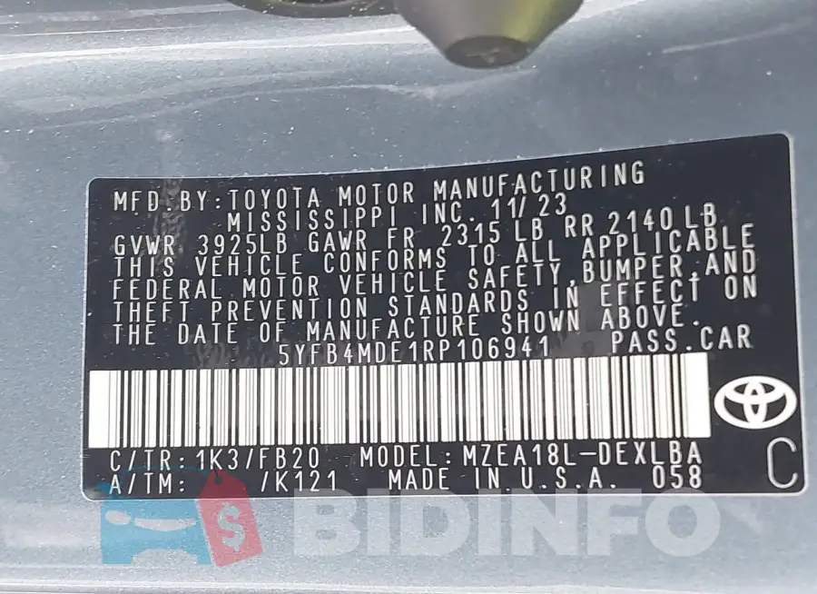 5YFB4MDE1RP106941 Photo# 9