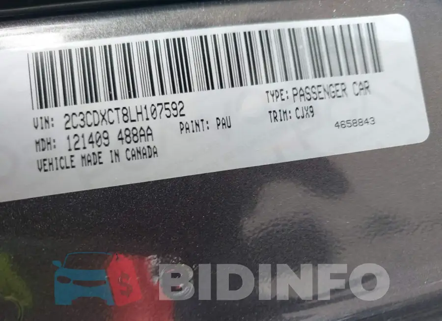 2C3CDXCT8LH107592 Photo# 9