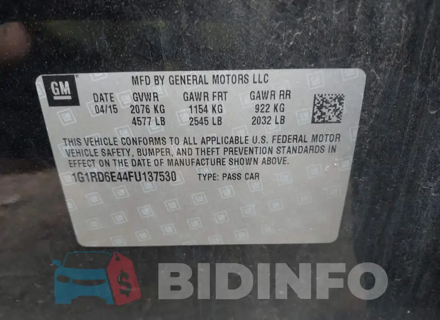 1G1RD6E44FU137530 Photo# 9