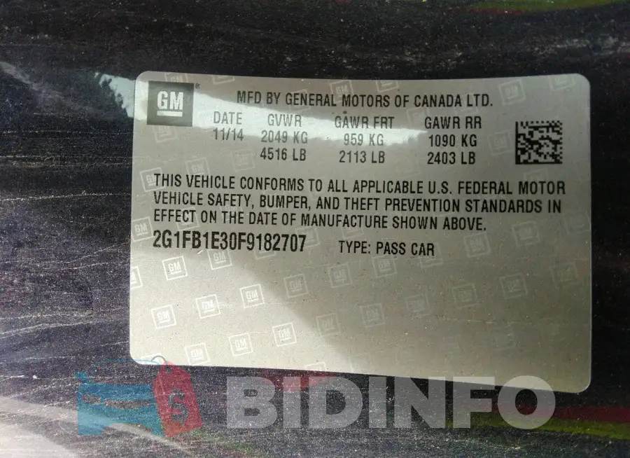 2G1FB1E30F9182707 Photo# 9